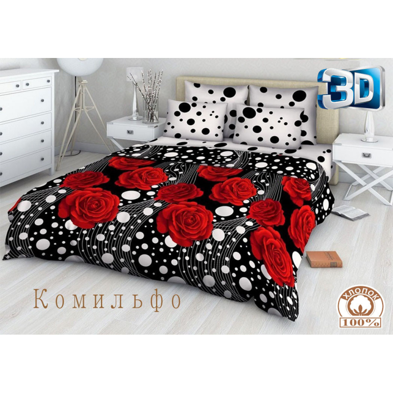 Комплект постільної білизни Тіротекс бязь “Комільфо“ Двоспальний Комплект постільної білизни Тіротекс бязь “Комільфо“ Двоспальний