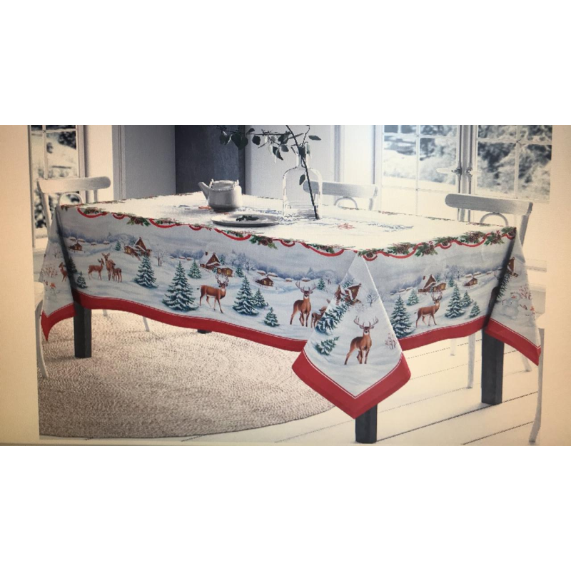 Скатертина новорічна “Олені“ 144*194 см