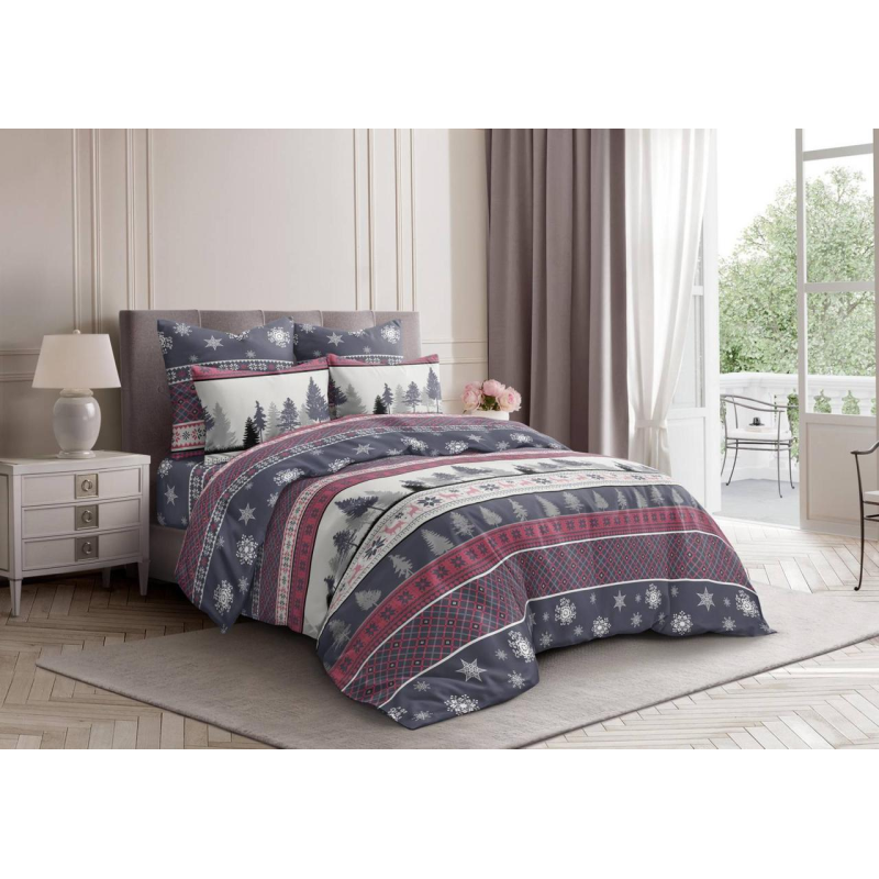 Комплект постільної білизни Тіротекс бязь “Зимовий ліс“ Двоспальний